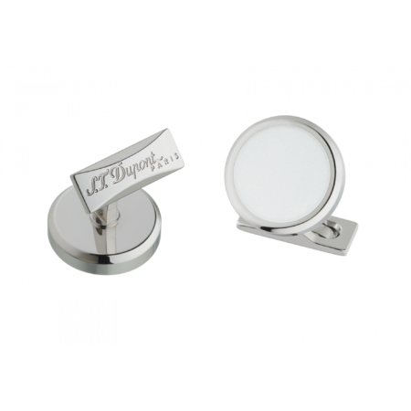 Round cufflinks white