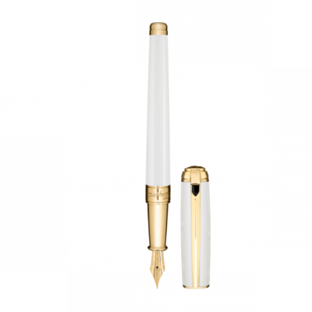 Fountain pen Line D pearly white-yellow gold