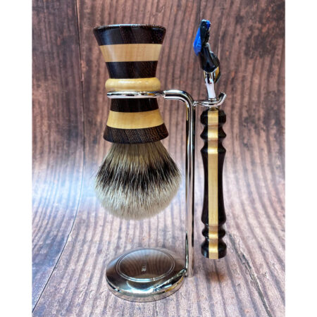 Wenge Maple Lined Shaving Set
