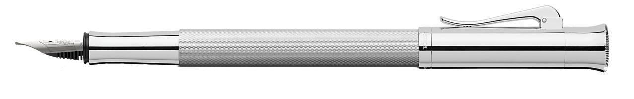 Fountain pen Guilloche Rhodium Oblique/ Medium - Image 2