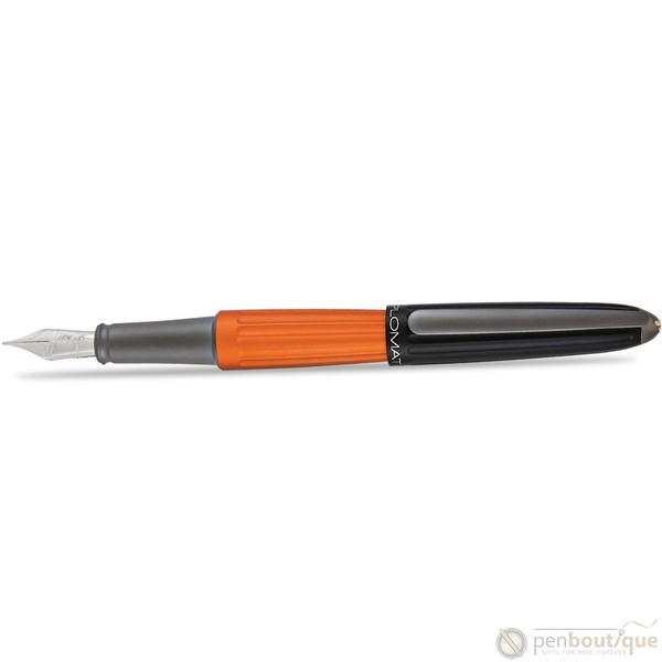 Diplomat Aero 14K Fountain Pen - Black/Orange