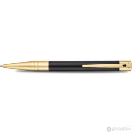 S T Dupont D-Initial Ballpoint Pen - Gold Trim - Black