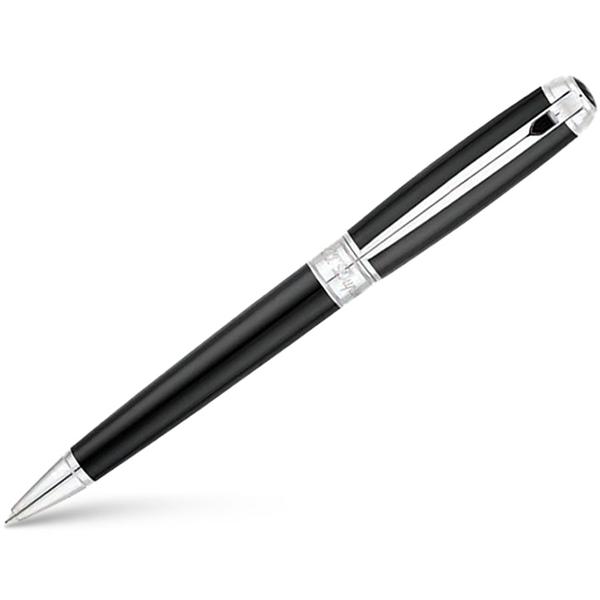 S T Dupont Line D Ballpoint Pen - Black - Palladium Trim - Image 2