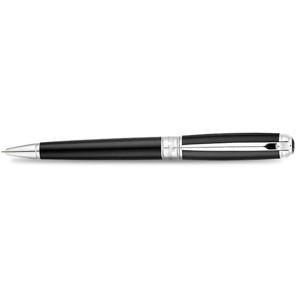 S T Dupont Line D Ballpoint Pen - Black - Palladium Trim