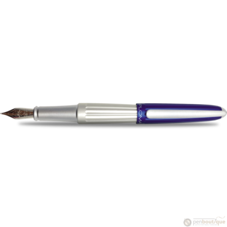 Diplomat Aero Fountain Pen - Blue/Silver - 14K Nib