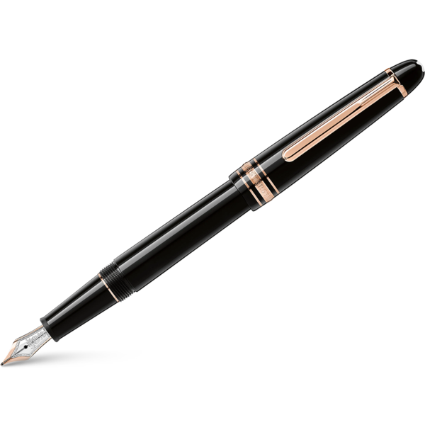 Montblanc Meisterstuck Fountain Pen - Black - Red Gold Trim - Classique - Image 2
