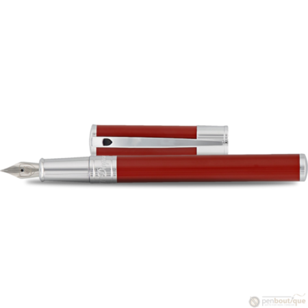S T Dupont D-Initial Fountain Pen - Scarlet Red