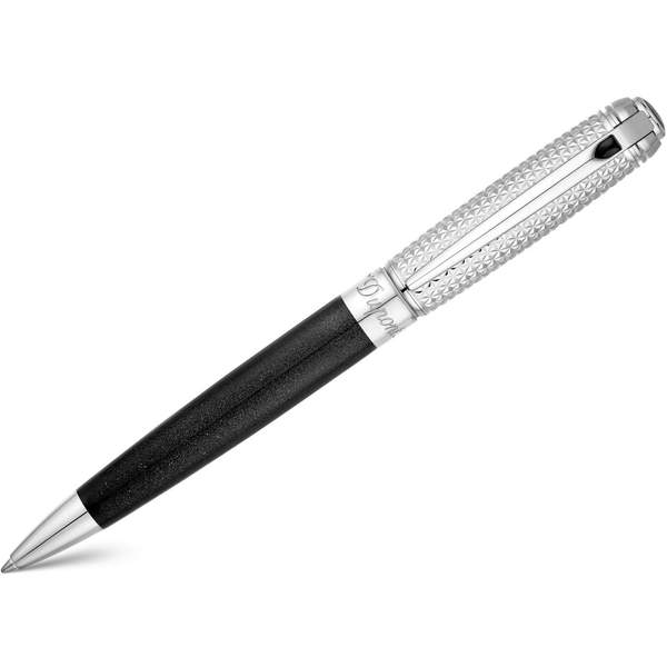 S T Dupont Line D Ballpoint Pen - Silver - Black (Duo Tone) - Image 2