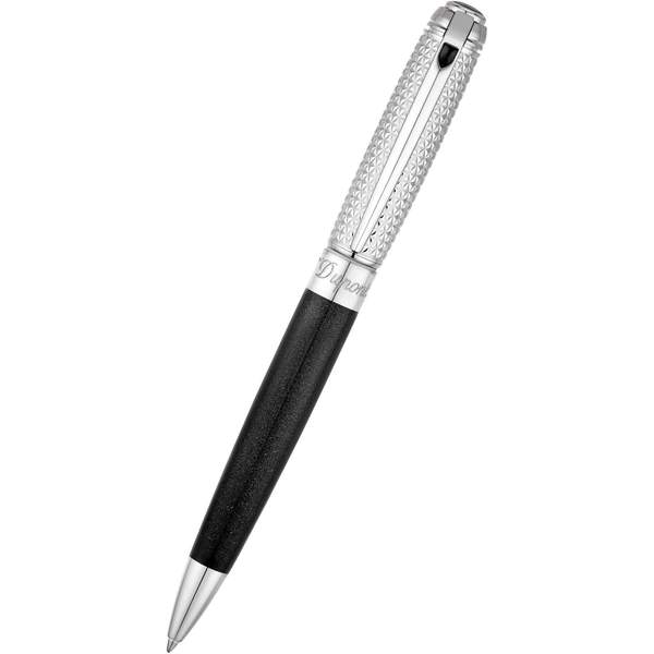 S T Dupont Line D Ballpoint Pen - Silver - Black (Duo Tone) - Image 3