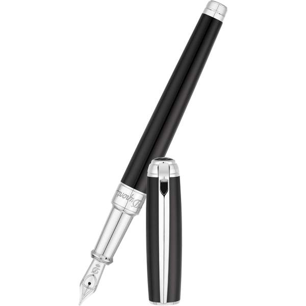 S T Dupont Line D Fountain Pen - Palladium - Black - Medium - Image 3