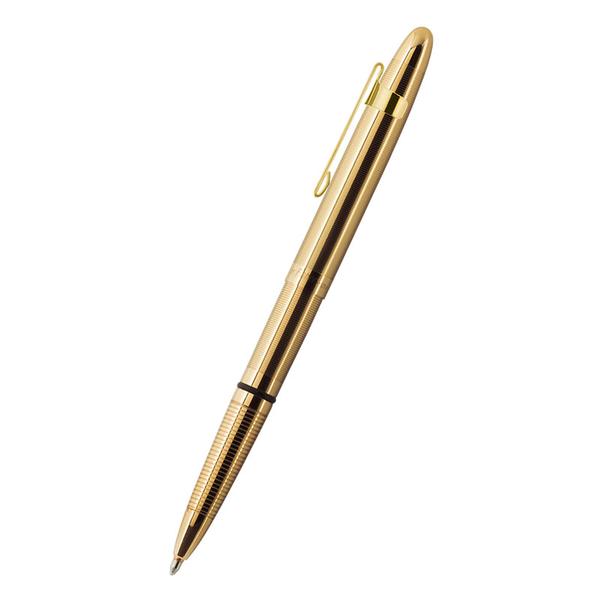 Fisher Space Pen Lacquered Brass with Clip Bullet Ballpoint Pen