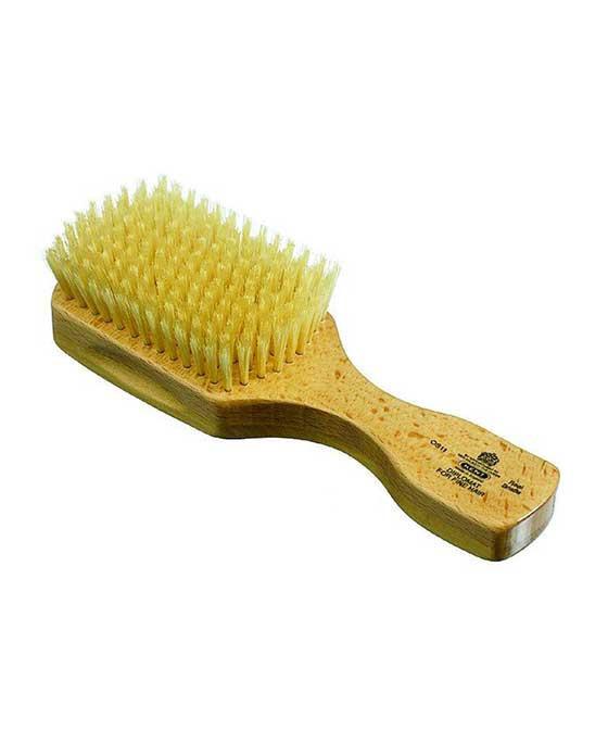 Kent Men’s Brush, Rectangular Head,Soft White Bristles, Satinwood