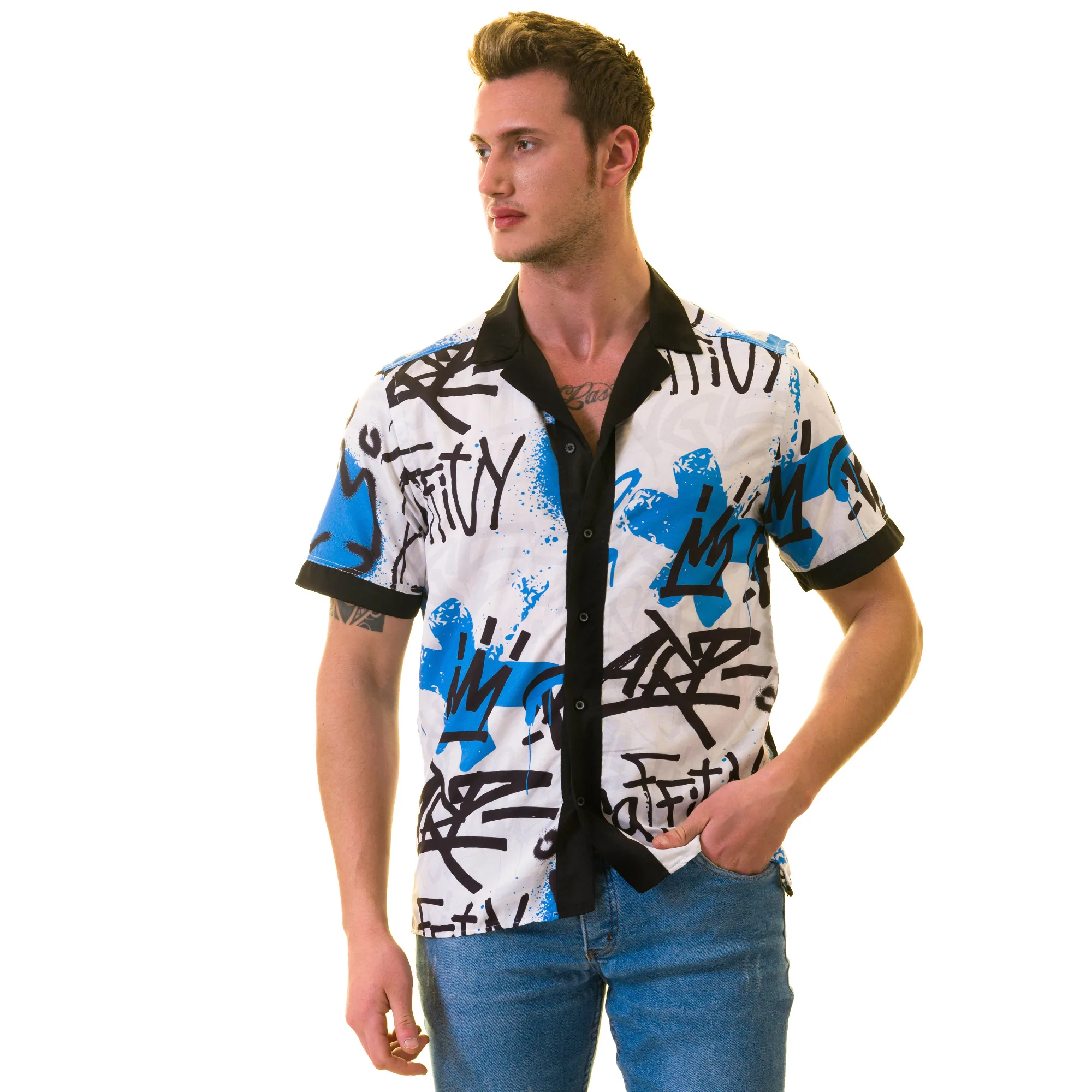 Men's Weekend Shirt | Graffiti Blue - Image 2