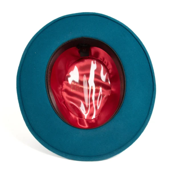 crushable acid blue 100% australian wool fedora hat
