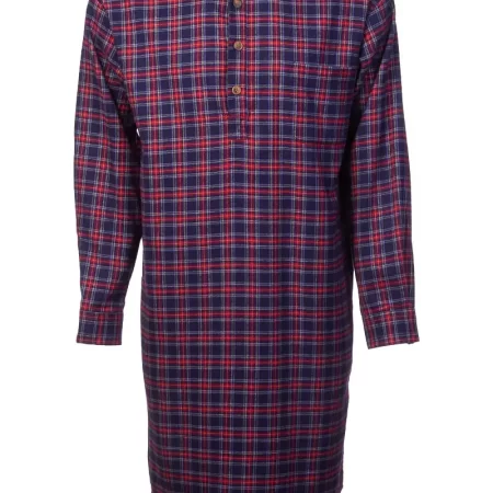 purple/navy tartan flannel nightshirt