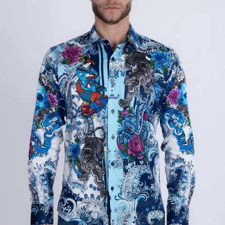 cranium rhinestone long sleeve shirt blue