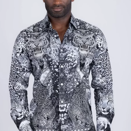 grafton rhinestones long sleeve shirt tobacco brown (copy)