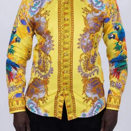 ascend rhinestone long sleeve shirt banana